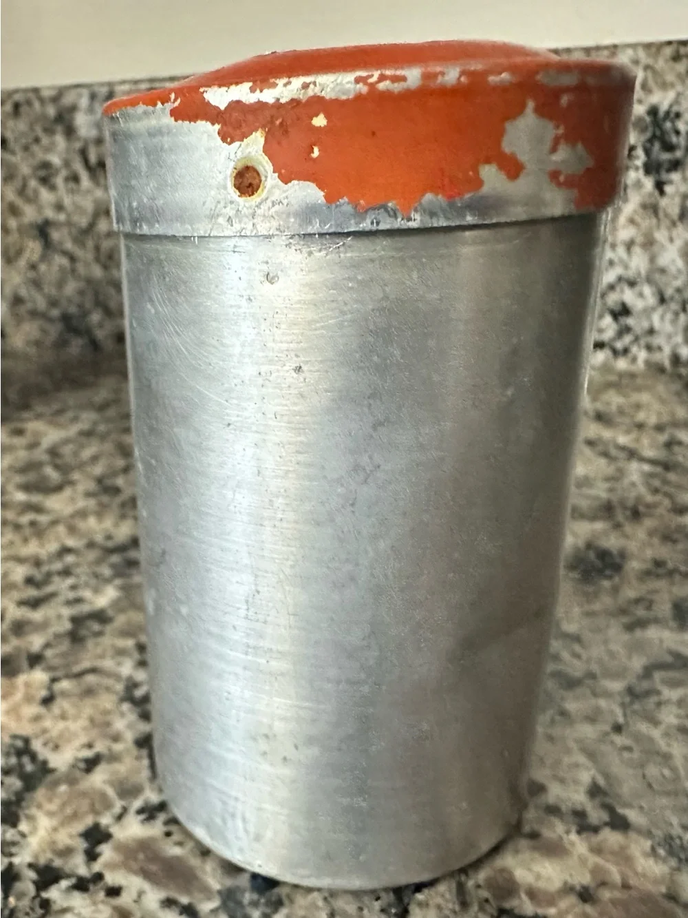 2 Sets- Vintage 1950s Rustic Aluminum Salt & Pepper and Salt & Sugar Shakers